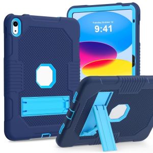 Coque En Silicone Robot Contrasté Pour Ipad 11 11e Gén / 10.9 10e Gén 2022/2025 - Bleu Marine Et Bleu - Neuf