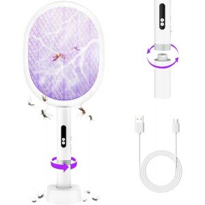 KALANKA-Raquette Électrique Anti-Moustiques 4000V Rechargeable - Tapette Électrique Puissante Pliable 1800mAh ¿ Conception Portable pour Maison, Jardin, Camping - Neuf
