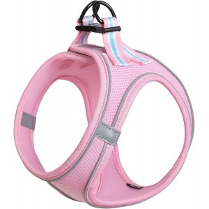 Harnais Pour Chiens Harnais Rembourr&eacute; En Mesh Doux Pour Chiots Veste Respirant R&eacute;glable R&eacute;fl&eacute;chissant Int&eacute;rieur Pour Marcher Courir Formation, Rose, Xs - Neuf