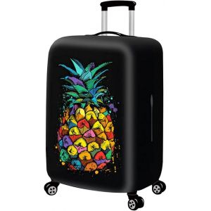 KALANKA-Store Housse de Valise 18-32 Pouces Fibre de Charbon de Bambou Luggage Cover en Polyester Clear Voyage Luggage Trolley Case Cover Protector - Neuf