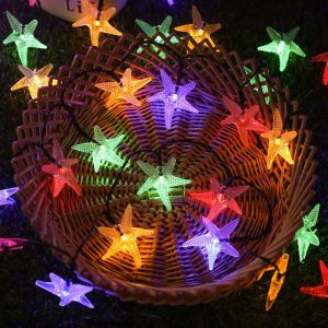 Lampes Solaires En Forme D'étoile De Mer, 6,5 M, 30 Led, 8 Modes (Multicolore) - Neuf