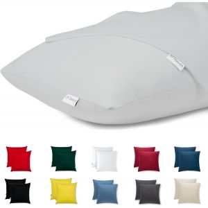 Tianyi-Housse Coussin 35x35 Coton Satin Premium Lot De 2 Taie D'oreiller Pour Coussins Canap&eacute;/Lit Tissu Super Doux Resistant Et Lavable Hypoallerg&eacute;nique Anti-Acariens Avec Fermeture &Eacute;clair Invisible - Neuf