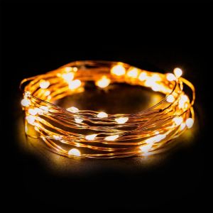 Kalanka-Guirlande Micro Led En Fil De Cuivre 4m, 40 Led, 230v, Fonction De Minuterie, Led Guirlande Lumineuse Exterieure Et Int&eacute;rieur, &Eacute;tanche Ip44, Deco Mariage, No&euml;l, F&ecirc;te Couleur Blanc Chaud - Neuf