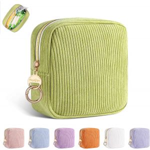 Maa-Sac Pour Serviettes Hygiéniques Tampons Protège Slip Culotte Menstruelle Pochette Rangement Organisateur Avec Fermeture Éclair Pour Serviette Hygiénique Cadeau Premieres Régles Jeune Fille(Verte) - Neuf
