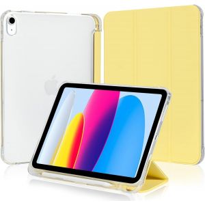 Kal-Coque Pour Ipad A16 11&egrave;me G&eacute;n&eacute;ration 11 Pouces 2025/Ipad 10&egrave;me G&eacute;n&eacute;ration 10,9"" 2022 Avec Porte-Stylet, Housse &Eacute;tui De Protection Mince L&eacute;ger Coque Arri&egrave;re En Tpu Translucide, Jaune - Neuf