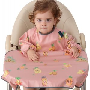 Bavoir Bebe & Bavoir De Sevrage Avec Bavoir Manches, Se Fixe &Agrave; Votre Chaise Haute, Bavoirs Pour B&eacute;b&eacute; Avec Manches Imperm&eacute;ables, Confortables Et Doux Pour Blw Mess-6 Mois &Agrave; 3 Ans - Neuf