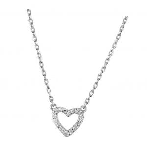 Collier Pendentif C?ur Pour Femme, Ras-De-Cou En Cristal &Eacute;tincelant Pour Mariages, Anniversaires Et Saint-Valentin - Neuf