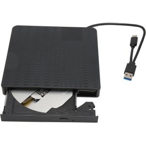 Lecteur CD DVD Externe,Lecteur de Graveur CD DVD USB 3.0 Type C,Lecteur DVD Graveur Portable avec Fente pour Ordinateur Portable Win 7 8 98 - Neuf