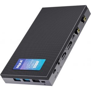 CHECARZHN--NO1-Mini Pc Quieter4C Fanless, Double Lan, Win11 Pro N100 16Go 512Go Nvme Ssd, 4K Hdmi, Wifi 5, Bluetooth 5.2, Double Lan 2.5Gbe, Usb-C Pd Et Sortie Vidéo, Montage Vesa, Ultra-Compact 0,34 - Neuf