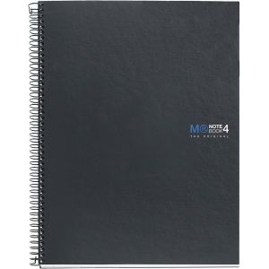 Carnet De Notes A4 (210 X 297 Mm), 4 Colour Stripes, 160 Feuilles Lisses, Papier Extra-Opaque 70 G/M², 4 Trous De Perforation, Couverture Rigide, Couleur Graphite - Neuf