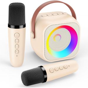 ERYI-Micro Karaoke Enfants Avec 2 Micro Sans Fil, Jouet Garcon 3-10 Ans Mini Microphone Karaoké Cadeau Enfant 3-10 Ans Anniversaire - Cadeau De Noël - Neuf