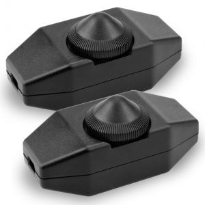 Kal-Variateur Led Pour Ampoules Led À Intensité Variable (Variateur Rotatif Sur Cordon) - 15-60 W - Intensité Variable En Continu Et Silencieux (2, Noir) - Neuf