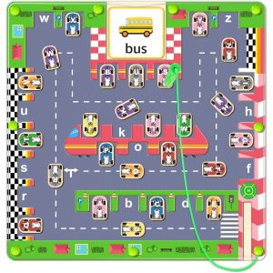 KAL-Jeux Montessori Enfant, Labyrinthe Magnetique Holz Puzzle, Jeu Educatif Pour Apprendre L'Alphabet Et Mots, Parcours Motricité Fine Activite Enfant 3 4 5 Ans, Cadeau Garcon Fille Pour Anniversaire - Neuf