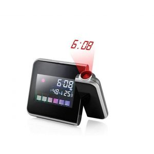 Réveil projecteur LCD avec moniteur de température et d'humidité - Neuf