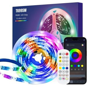 Lumi&egrave;re Led 1m, Lumi&egrave;res Led Rgbic Avec App And T&eacute;l&eacute;commande Pour Tv 32 &Agrave; 50 Pouces Tv Derri&egrave;re L'&eacute;clairage, Synchronisation De La Musique, Bande Lumineuse D&eacute;coration Pour Tv, Miroir, Ordinateur, Etc - Neuf