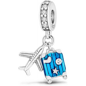 Breloque En Argent Sterling 925 Pour Bracelets, Colliers, Passeport Avion, S?Ur, C?Ur, Caf&eacute;, Livre De Musique, Pendentif De Voyage, Bijou Animal Mignon, Cadeau De Remise De Dipl&ocirc;me Pour Homme - Neuf