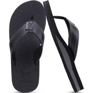 Kalanka-Tongs Hommes Été Cuir En Tissu Plage Sandales Mousse De Yoga Piscine Chaussures - Neuf