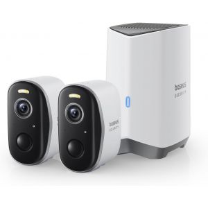 ChenQuanSarl-Security Caméra Surveillance Wifi Extérieur Sans Fil, Hd 2K, 145 Degrés, Autonomie Batterie De 210J, Ip67, Vision Nocturne, Caméra Extérieure Detection Humaine, Stockage Local - Kit 2-Ca - Neuf