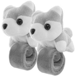 Lot de 2 bracelets &agrave; claquer pour chien mignon - Cadeaux de f&ecirc;te en peluche pour enfants, cadeaux d'animaux adorables, accessoires amusants pour tous les &acirc;ges - Neuf