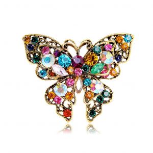Broche Papillon En Strass Colorés Pour Pull, Écharpe, Châle, Robe, Veste, Costume, Corsage, Décoration, Bijoux Délicats, Cadeaux Pour Femmes Et Filles - Neuf