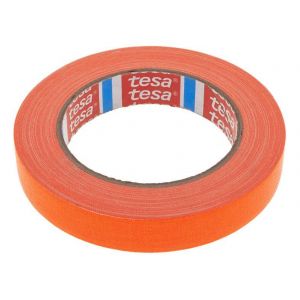 Ruban adh&eacute;sif toile Gaffer-Tissu enduit en PE color&eacute;,&Eacute;pais,Int&eacute;rieur et Ext&eacute;rieur,Tr&egrave;s adh&eacute;sif-pour Arts et Spectacles,Signalisation-19 mm x 25 m (orange fluo) - Neuf