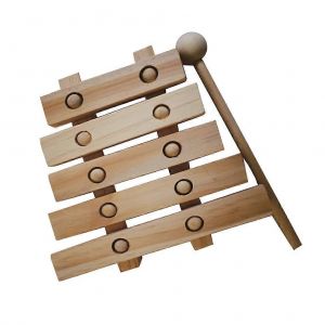 Xylophone pour enfants, jouet en bois beige, projets d'artisanat, art, éveil, développement des capacités pratiques, 14 x 13,2 cm, 1 paquet - Neuf