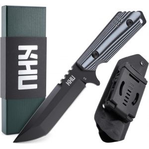 Ytfhg-Couteau À Lame Fixe Couteau De Survie Bushcraft - Acier D2 G10 Poignée, Outdoor Chasse Camping Accessoires - Avec Étui Kydex - 30a - Neuf