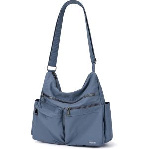 Sac Bandoulière Femme Nylon,Casual Sac à Main Bandoulière Imperméable Léger Sacoche Multipoches Antivol Messenger Bag Réglable pour Voyages Travail École Sports Shopping Quotidien - Neuf