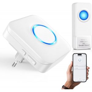 Kalanka-Wifi Sonnette Sans Fil Exterieur Etanche, Compatible Avec L'application Smartphone, Sonnette Extérieure Avec Flash Led, Sonnette Connectée 0-110db 32 Mélodies, Doorbell Avec Notification À Di - Neuf