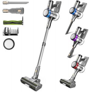 Aspirateur sans Fil, 400W 45KPa Aspirateur Balai sans Fil Puissant, 55Min Autonomie, Brosse Anti-emmêlement, Batterie Amovible, Aspirateur sans Sac avec Écran LED pour Tapis Poils d'animaux Sol Dur - Neuf