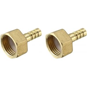 10mm Raccord cannel&eacute; x 1/2 PT Femelle Filetage Raccord cannel&eacute; en Laiton Tuyau Raccord x 2PCS Tuyau Connecteur Adaptateurs pour Tuyau Connexion,[Dor&eacute;] - Neuf