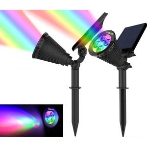 Appliques Solaires Murales Et D'&eacute;clairage Paysager R&eacute;glables Avec 4 Led - Neuf