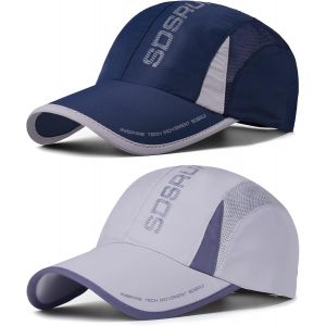Lot De 2 Casquette De Baseball À Séchage Rapide Homme Femme,Ultralégère Pliable Sport Outdoor Chapeau De Baseball,Chapeau Soleil Maille Respirante Tendance,Per Running Golf Cyclisme Randonnée.[Z999] - Neuf