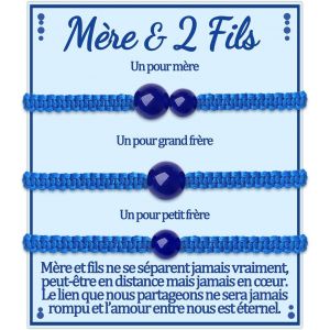 Eryi-Mere Fils Bracelet Cadeau Maman Et 2 3 Fils Bracelets Mère Noel Mamounette Cadeaux Fetes Des Mere Anniversaire Femme A Mon Fils Cadeau Frere Original Idee Homme Perles Bijoux Assortis Pour 2 3 4 - Neuf