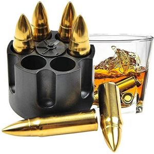 Kal-Cadeaux Pierre A Whisky Cubes De Glace Réutilisable 6pcs Moule À Glaçons Réutilisable En Acier Inox Avec Base, Cubes De Glaçons, Glaçons À Whisky Moule À Glaçons Pour Congélateur À Whisky Pour Ca - Neuf