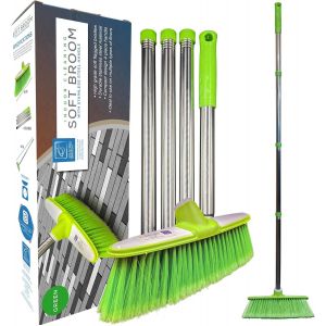 Store Balai Brosse Douce D`Intérieur Avec Manche En Acier Inoxydable.-Le Balai D`Intérieur Avec Brosse Douce Parfait Pour Balayer Le Sol De La Cuisine Et Votre Maison - Neuf