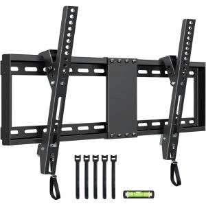 CHECARZHN--NO1-Support Mural Pour Tv - Convient À La Plupart Des Télév urs Led Lcd Plasma Plats Incurvés De 37 À 82" - Vesa 600 X 400 Mm - Capacité De Charge imale 60 Kg - Avec Niveau Et 5 Attaches - Neuf
