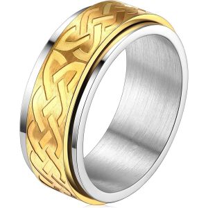 Trahoo-Bague Tournante Homme Acier Inoxydable,Bagues Celtique/Etoile De David/Religieux,Bijoux Anneau Anti Stress Taille 54-66.5,Unique Cadeau Anniversaire Pour Hommes Garçons - Neuf