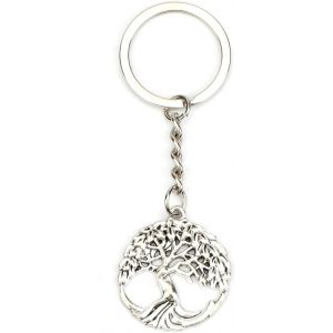 Kal-Porte-Clés Arbre De Vie, Cadeaux D'ésotérisme Spirituel, Pendentif Arbre De Vie, Porte-Clés De Voiture, Porte-Bonheur, Décoration De Yoga, Bijoux Chakra Pour Femmes Et Femmes, Argenté, S - Neuf