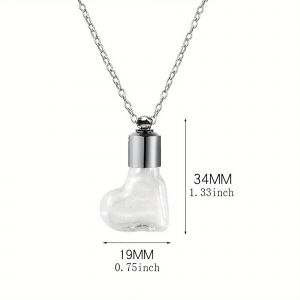 Flacon De Parfum En Verre Pendentif Bouteille De Souhait Breloque Claire Bouteille En Verre Collier Bijoux Cadeaux Bouteille En Verre Collier Verre Transparent--Type 5 - Neuf