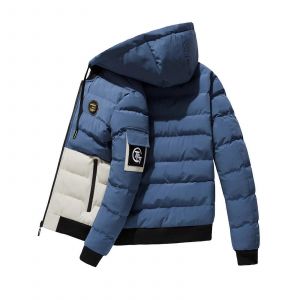 Doudoune Reversible Matelassee Pour Homme, Legere Et Chaude, A Capuche, Taille 4xl, Bleu - Neuf