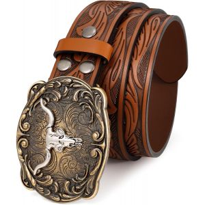 Cauc-Ceinture De Cowboy Pour Homme Et Femme - Motif Floral - Boucle En Cuir - Pour Jeans Et Tenue De Cowgirl - Neuf