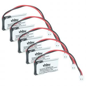 vhbw 5x Batterie compatible avec Daitem D5141, D5142, D5130GB, D5131GB, SC100AU, SC101AX syst&egrave;me d'alarme (90mAh, 3,7V, Li-polym&egrave;re) - Neuf