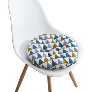 Coussin De Chaise Imprim&eacute; Doux, Coussin De Chaise De Bureau, 40 X 40 Cm, Rond, Triangulaire, Multicolore - Neuf