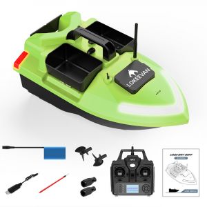 Barque De P&ecirc;che Lokeevan V020 Gps Port&eacute;e 500 M, 3 Compartiments &Agrave; App&acirc;ts, Charge 2 Kg Vert - Neuf