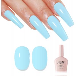 Bleu Vernis Semi Permanent, Pastel Bleu Vernis Gel Uv Semi Permanent Gel Nail Polish Printemps Été French Vernis À Ongles Gels Semi Permanents Diy Art Uv Led Soak Off 10ml - Neuf