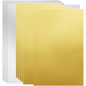 Yoohool Lot De 12 Feuilles De Papier Autocollant Imprimable A4 Métallisé Doré Et Argenté Pour Imprimante À Jet D'Encre Ou Laser - Neuf