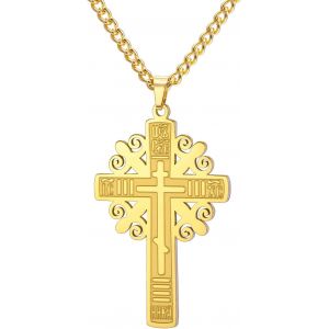 Kal-Croix Russe Orthodoxe Collier Orthodoxe Ic Xc Nika Croix Collier Jésus Crucifié Croix Byzantine Pendentif Christian Croix Orientale Rétro Bijoux Religieux Cadeau - Neuf