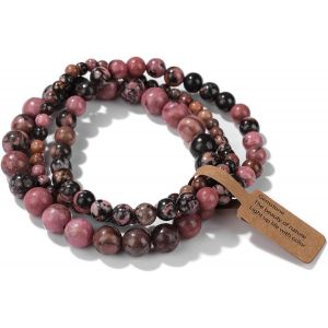 Kalsw-3 Pièces Bracelet Pierre Naturelle Bracelet Perles Femme Élastique Yoga Bracelet De Pierres Précieuses Naturelles Bracelet Empilable Cristal Bracelet Pour Femme - Neuf