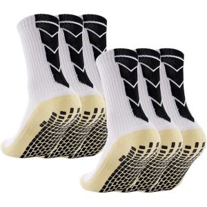 3 Paires Chaussettes Antid&eacute;rapantes Foot,Chaussette Antid&eacute;rapante Foot Homme Femme, Chaussette De Football Antid&eacute;rapante Pour Basket Tennis Rugby Trekking Yoga&iquest;Gris&iquest; - Neuf